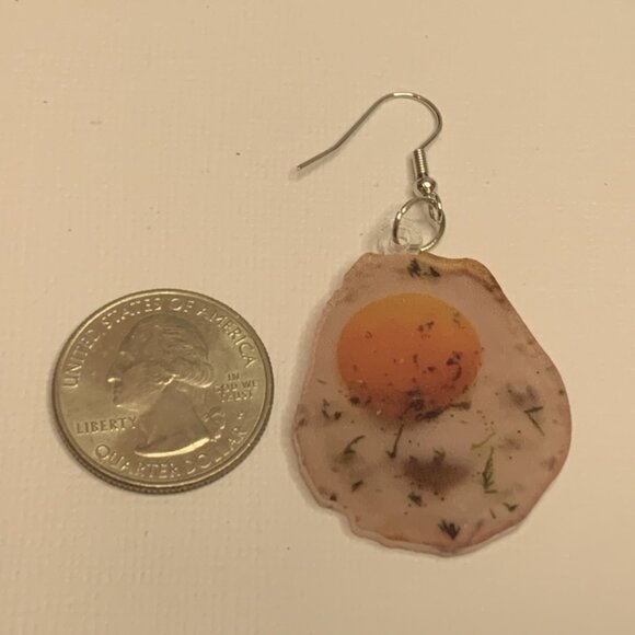 Egg Earring, Funny Food Earring, Chef Earring, Cook Earring, Food Jewelry, Eggs - Picture 4 of 4
